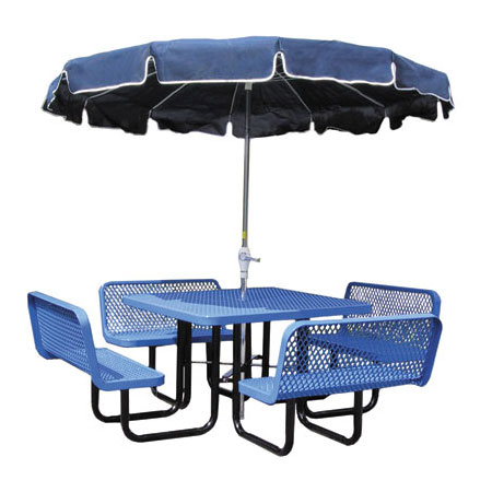 Square Picnic Table with Bench Back Seating